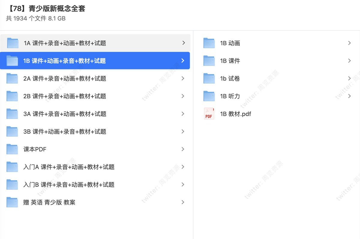 《新概念英语青少版》AB+1AB+2AB合集，含课件+音频+动画+试题，孩子在家也能轻松学英语！