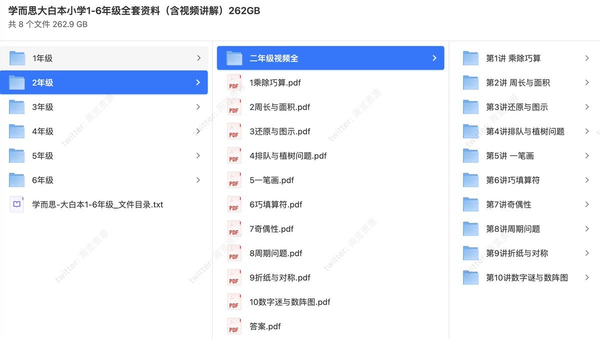 学而思大白本小学1-6年级全套资料（含视频讲解）262GB