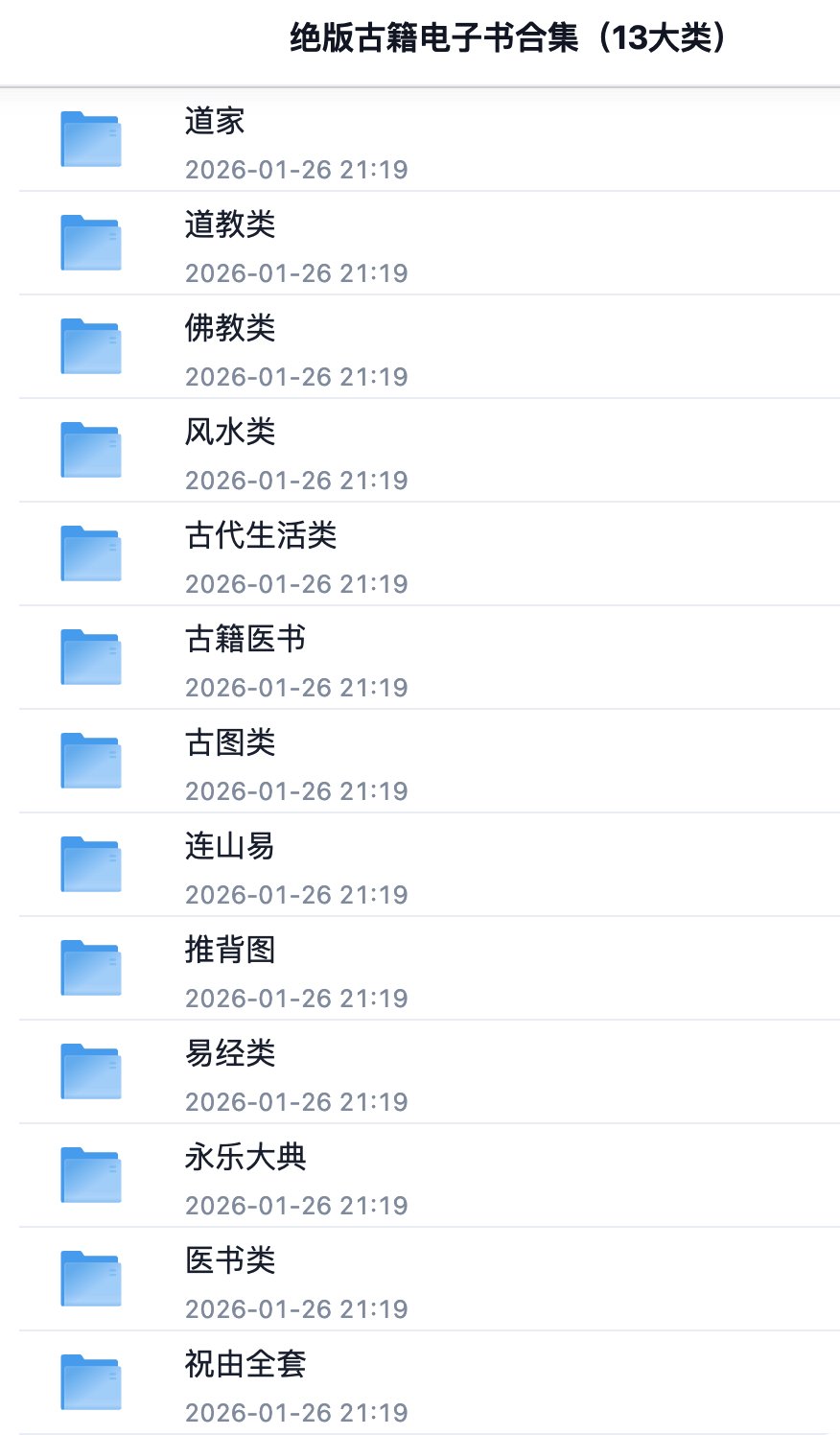 《绝版古籍电子书合集（13大类）》