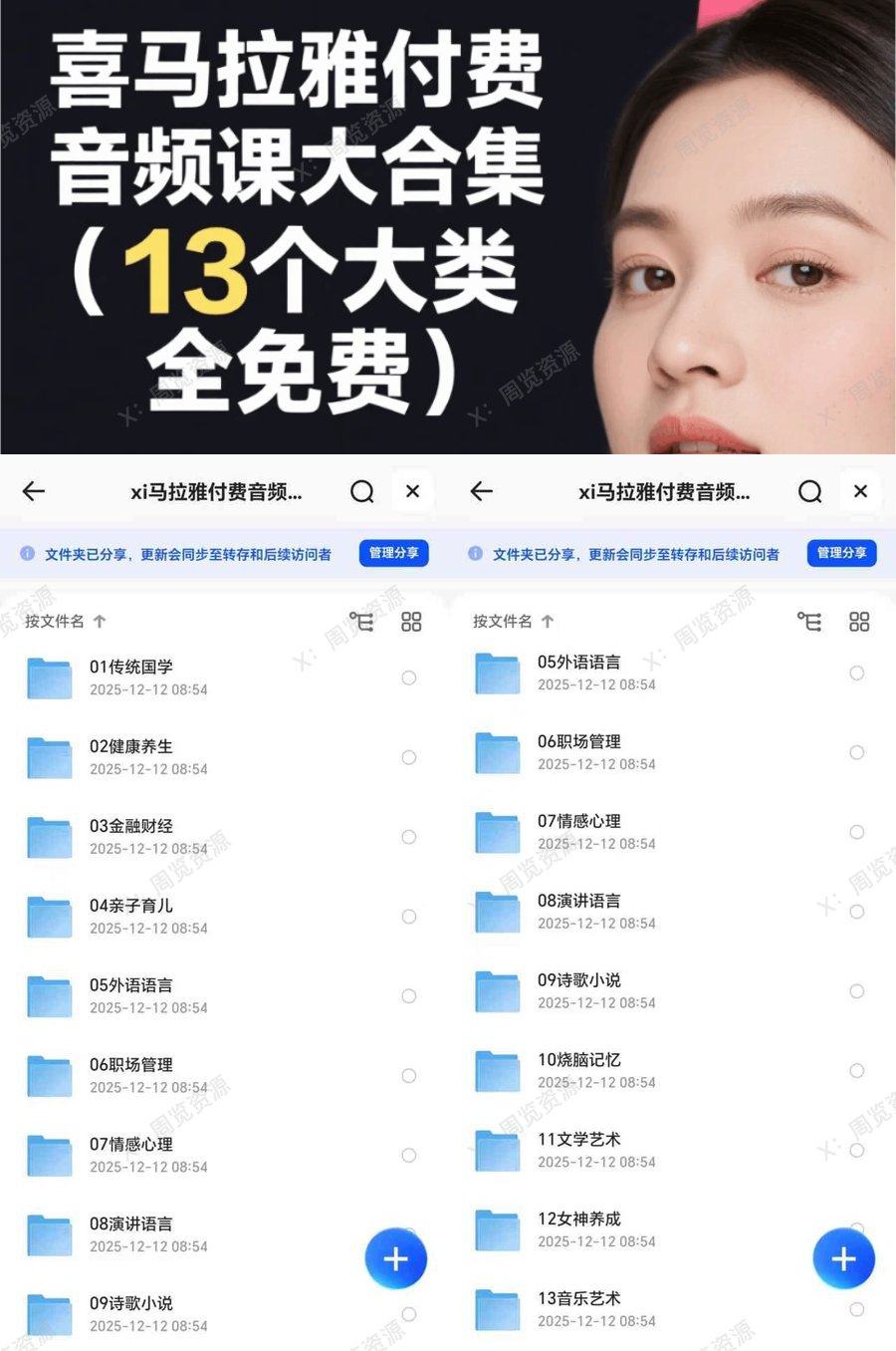 喜马拉雅付费音频课大合集（13个大类，全免费）mp3 [31.6G]